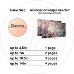 Vintage space drawing wrap around edible cake topper decoration