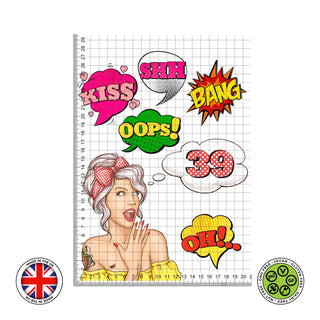 Personalised Pinup girl pop art edible cake topper decoration