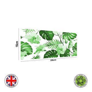 Emerald Green Tropical Monstera and Palm Leaves edible cake topper decoration