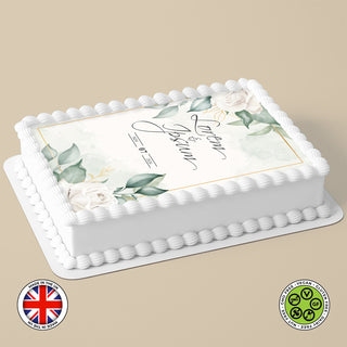 Personalised Wedding Floral Arrangement edible cake topper decoration