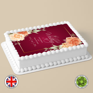 Personalised Wedding Florals Arrangement edible cake topper decoration
