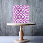 Pink Glitter Mermaid Skin Pattern edible cake topper decoration
