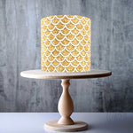 Gold Glitter Mermaid Skin Pattern edible cake topper decoration