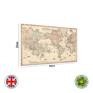 Map of the World 1858 edible cake topper decoration