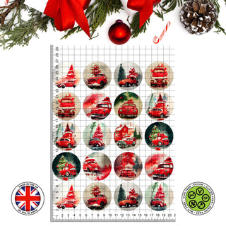 Christmas Red Car Watercolour Cookies Collection of edible decorations