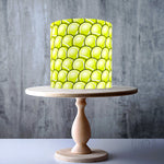 Tidy Tennis Balls Seamless Pattern edible cake topper decoration