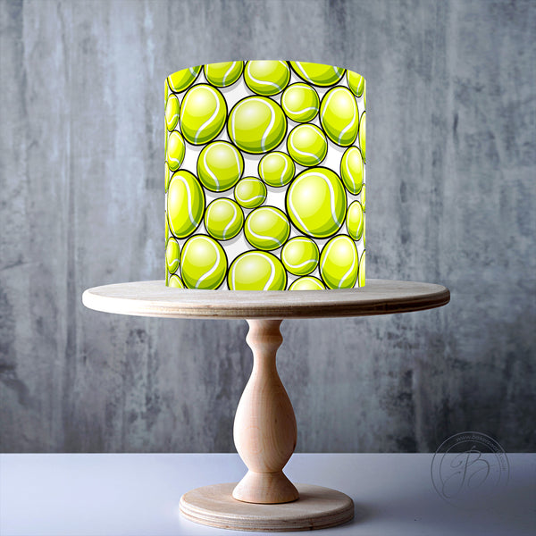 Tennis Balls Seamless Pattern edible cake topper decoration