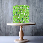 Green Football Seamless Pattern edible cake topper decoration