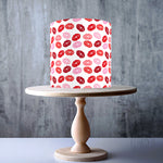 Lipstick marks Seamless Valentine's Pattern edible cake topper decoration