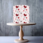 Love letters, hearts and arrows Seamless Valentine's Pattern edible cake topper decoration