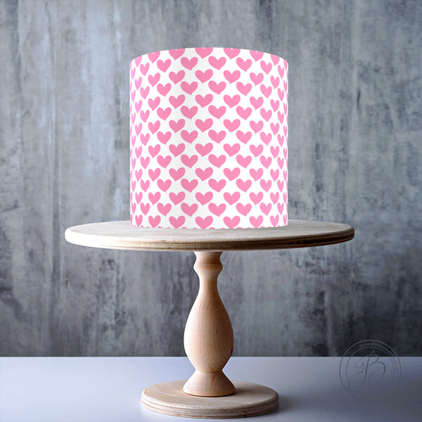 Pink hearts Seamless Valentine's Pattern edible cake topper decoration