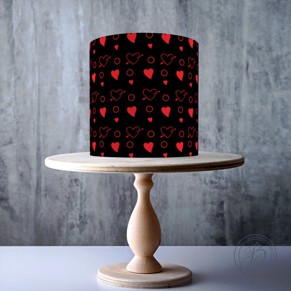 Hearts and arrows Seamless Valentine's Pattern edible cake topper decoration