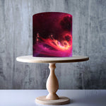 Red & Purple Universe edible cake topper decoration