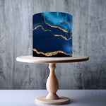 Navy Blue Agate edible cake topper decoration