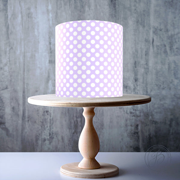 Lilac polka dot Easter seamless pattern edible cake topper decoration