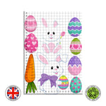 Happy Easter Bunny, carrot and eggs set edible cake topper decoration