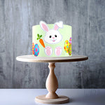 Bunny head, paws and easter eggs set edible cake topper decoration