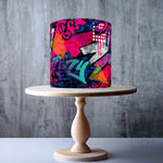 Graffiti wall art edible cake topper decoration