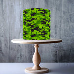 Green and Black seamless camouflage pattern edible cake topper decoration