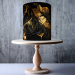 Panoramic black and gold effect marble edible cake topper decoration