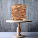 Burned Wood effect edible cake topper decoration