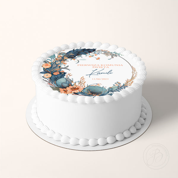 Personalised Photo Edible Icing Cake Topper – Baptism / Christening (Chrzest) – 7.5 Inch