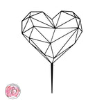 Geo heart - anniversary cake topper