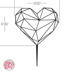 Geo heart - anniversary cake topper