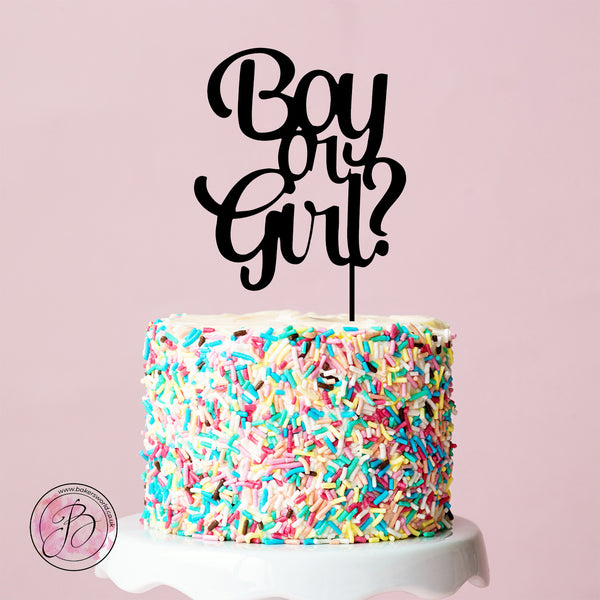 Boy or girl - baby shower cake topper