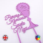 Personalised IHS Pierwsza Komunia Swieta - First Holy Communion cake topper (Chalice)