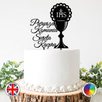 Personalised IHS Pierwsza Komunia Swieta - First Holy Communion cake topper (Chalice)