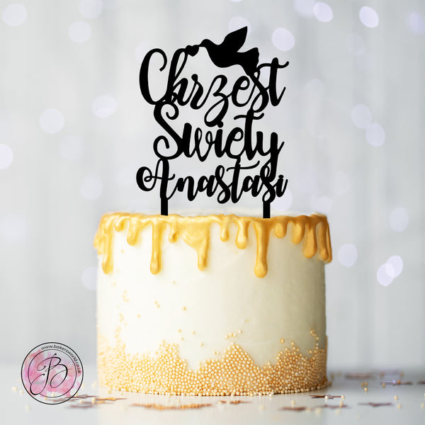 Personalised Chrzest Swiety - christening cake topper