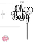 Oh Baby - baby shower cake topper