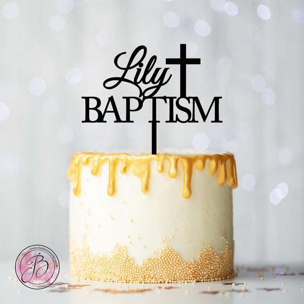 Personalised Baptism - christening cake topper