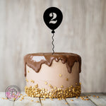 Personalised balloon birthday cake topper