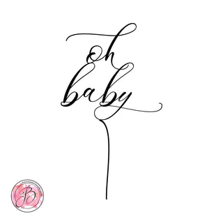 oh baby - baby shower cake topper