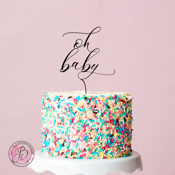 oh baby - baby shower cake topper