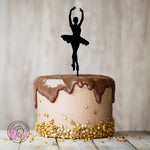 Ballerina silhouette birthday cake topper