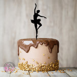 Ballerina silhouette birthday cake topper