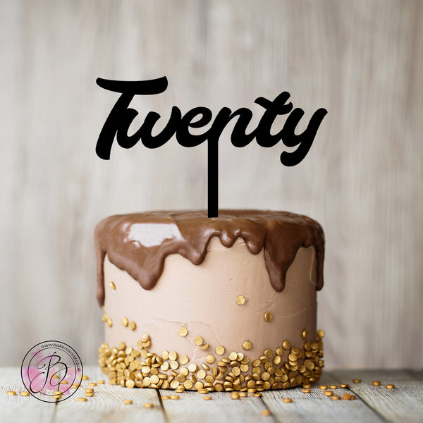 Twenty - 20th birthday / anniversary cake topper