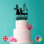 Personalised fisherman groom bride Mr & Mrs - wedding cake topper