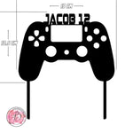 Personalised gaming controller birthday cake topper