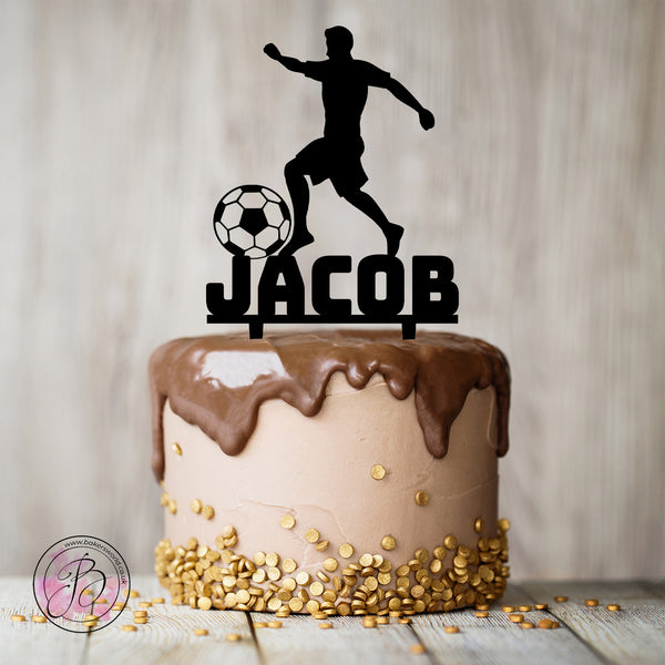 Personalised football birthday cake topper