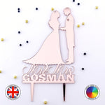 Personalised Bride and Groom with "Mr & Mrs" - wedding cake topper