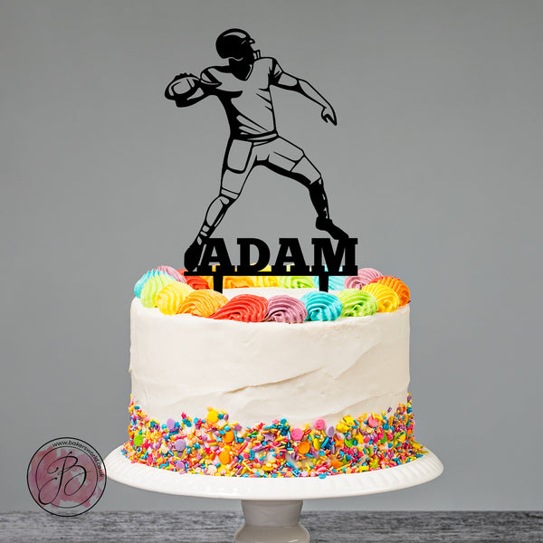 Personalised American Football Rugby cake topper