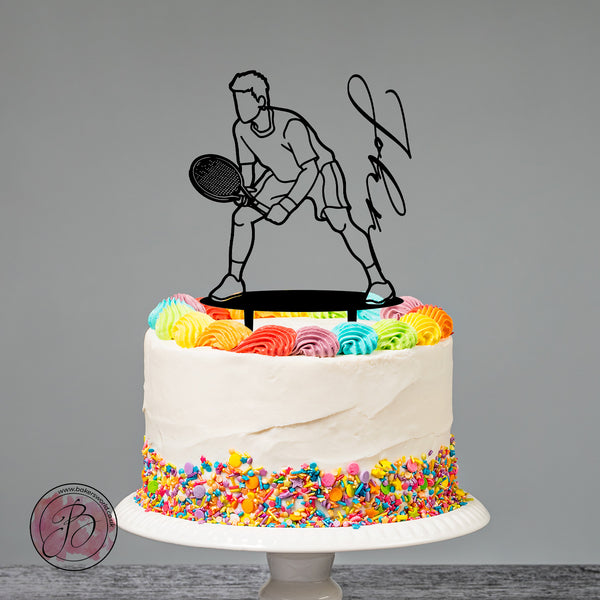 Personalised Men's Tennis cake topper