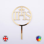 IHS with cross - First Holy Communion cake topper