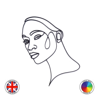 One Line Face Woman Hair Line Art Cake Topper Abstract Face Cake