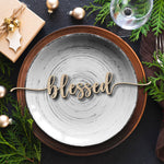thankful, grateful, merry, blessed, believe Wooden words Dining Table Decor