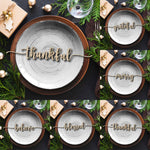 thankful, grateful, merry, blessed, believe Wooden words Dining Table Decor